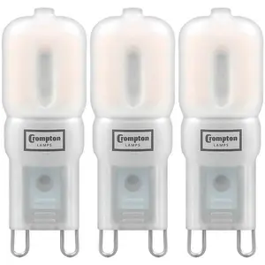 Crompton Lamps LED G9 Capsule 2.5W Warm White Opal (25W Eqv) (3 Pack)