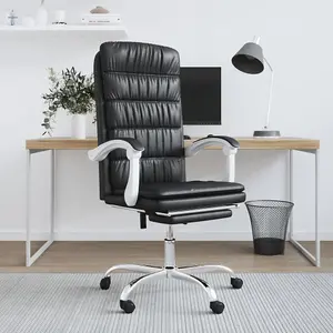 Berkfield Reclining Office Chair Black Faux Leather