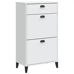 Berkfield Shoe Cabinet VIKEN White Engineered Wood