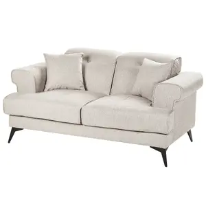 2 Seater Fabric Sofa Taupe SKIVE