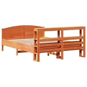 Berkfield Bed Frame without Mattress Wax Brown 160x200 cm Solid Wood Pine