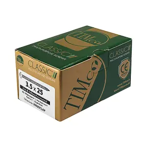 TIMCO Classic Multi-Purpose Pan Head Gold Woodscrews - 3.5 x 20 (200pcs)