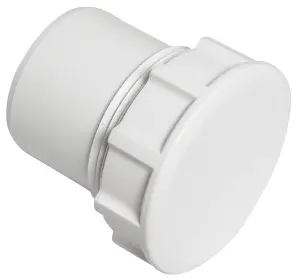 FloPlast White Solvent weld Waste pipe Access plug, (Dia)40mm