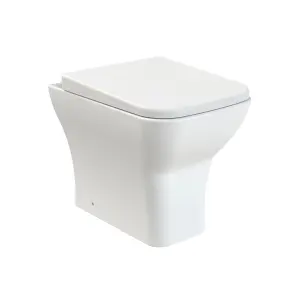 Nes Home Square Back to Wall Rimless Toilet and Soft Close Seat White