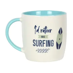 Something Different Id Rather Be Surfing Ceramic Mug White/Blue (One Size)