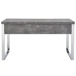 Sydney Wooden Laptop Desk In Concrete Effect With Chrome Frame