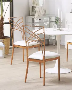 Set of 2 Dining Chairs GIRARD Metal Rose Gold