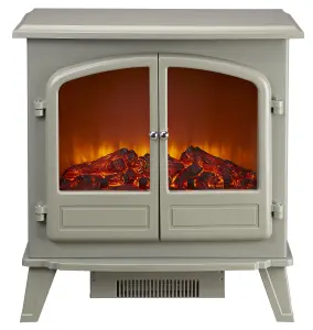 Focal Point Weybourne 1850W Matt Sage grey Electric Stove (H)670mm (W)635mm