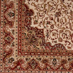 Red Cream Gold Classical Oriental Medallion Area Rug 200cm x 290cm