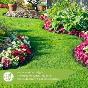 Lawn Edging Border 10cm x 9m Roll - Flexible PVC Garden Edging for Easy Shaping, Flower Beds, Pathways & Lawn Borders