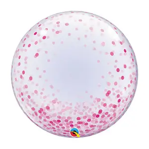 Qualatex Deco Bubble Confetti Balloon 2ft Pink (2ft)