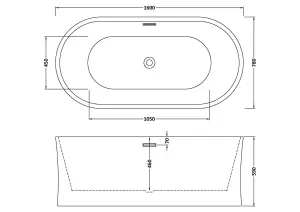 Contemporary White Curved Freestanding Bath from Balterley - 1600mm x 780mm