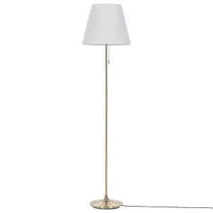 Metal Floor Lamp Brass and White TORYSA