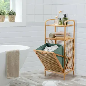 Bamboo Cabinet Laundry Hamper