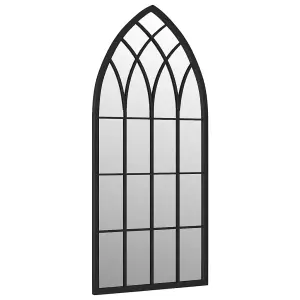 Berkfield Garden Mirror Black 70x30 cm Iron for Outdoor Use