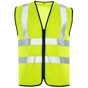 Hi-Vis Standard Zipped Yellow Vest - Medium