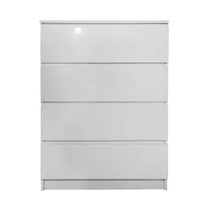 White Gloss Deep Drawer Chest of Drawers (4 Drawers)