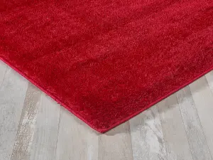 Smart Living Shaggy Soft Area Rug, Fluffy Living Room Carpet, Kitchen Floor, Bedroom Ultra Soft Rugs 80cm x 150cm - Red