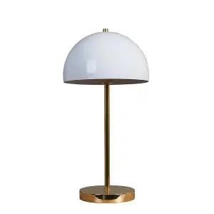 ValueLights Dargai Contemporary Gold and White Dome Table Lamp