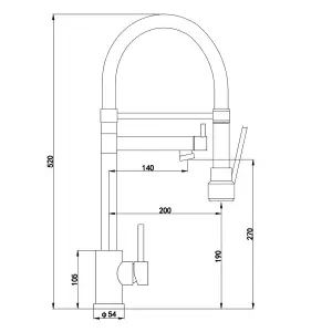 Liquida GD385BS Single Lever Multi Use Pull Out Brushed Steel Kitchen Mixer Tap