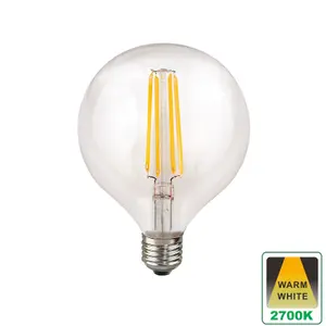 Harper Living 8 Watts G125 E27 LED Bulb Clear Globe Warm White Dimmable