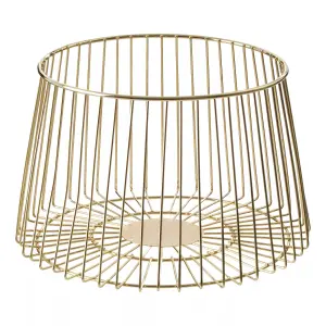 Interiors by Premier Vertex Deco Matte Gold Large Fruit Basket