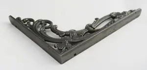 Castelion Single Medium Cast Iron Victorian Scroll Leaf Shelf Bracket