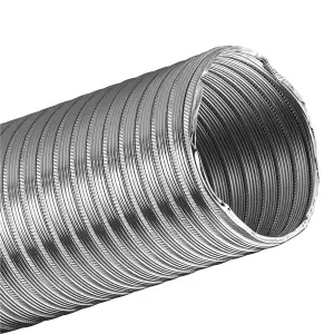 Aluminium Flexible Pipe Expandable Alloy Air Duct Tube Heat Resistant Hose (Length: 3 m / 10 ft, Diameter: 180 mm / 7.09 in)