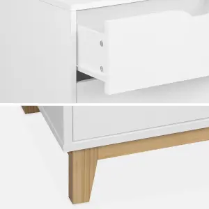 sweeek. 4-drawer scandi-style chest Floki White 60x40x90 cm