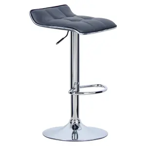 Chrome Plated Steel Bar Stool (Set of 2) Grey