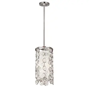 Elstead Lexi 1 Light Cylindrical Ceiling Pendant Polished Nickel, E27