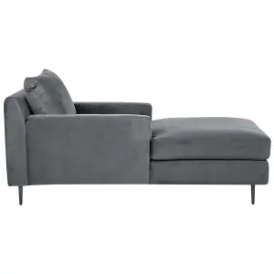 Velvet Chaise Lounge Grey GUERET