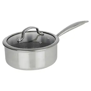 Hextec 20cm Diameter Non Stick Stainless Steel Induction Saucepan Pan Kitchen Cookware