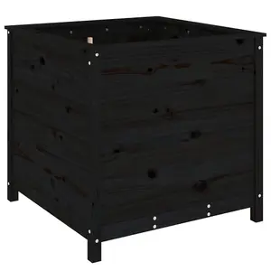 Berkfield Garden Planter Black 82.5x82.5x78 cm Solid Wood Pine