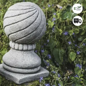 Single Stone Cast Ball Pillar Top