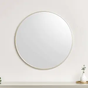 Melody Maison Large Round Champagne Gold Wall Mirror - 80cm x 80cm