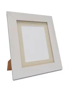 Metro White Frame with Light Grey Mount for Image Size 10 x 4 Inch