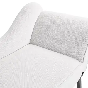 Right Hand Fabric Chaise Lounge White BIARRITZ