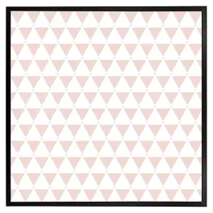 Pink triangles (Picutre Frame) / 16x16" / Black