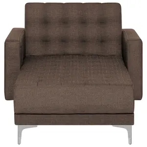 Fabric Chaise Lounge Brown ABERDEEN