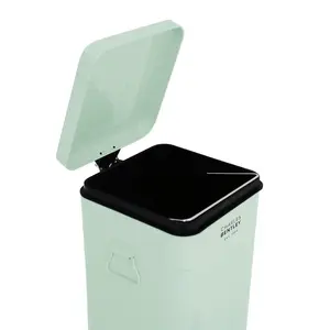 Retro Steel Step On Rubbish Bin - 30L Green