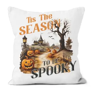 Faux Suede Cushion Tis The Season Halloween Print 60cm x 60cm