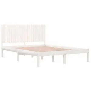 Berkfield Bed Frame White Solid Wood Pine 200x200 cm