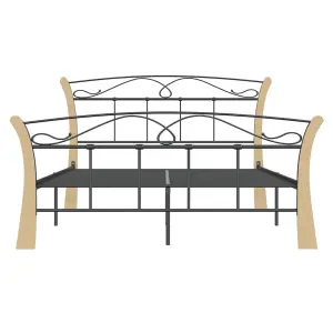 Berkfield Bed Frame Black Metal 120x200 cm