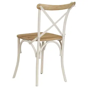 Berkfield Cross Chairs 2 pcs White Solid Mango Wood