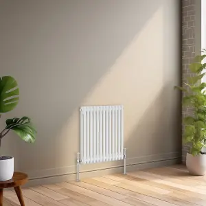 Right Radiators 600x605 mm Horizontal Traditional 2 Column Cast Iron Style Radiator White