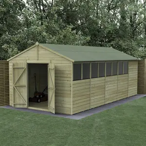 Beckwood 10x20 Apex Shed - 8 Windows - Double Door