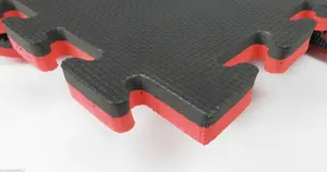 8 Mats 40mm Thick Eva Interlocking Floor Mats Gym Judo Exercise Martial Arts Sports Boxing Black-Red