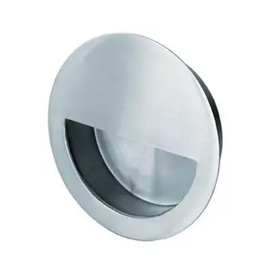 Circular Low Profile Recessed Flush Pull 90mm Diameter Satin Stainless Steel