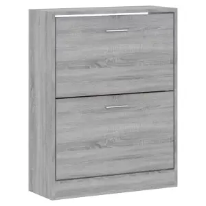 Berkfield Shoe Cabinet Grey Sonoma 63x24x81 cm Engineered Wood